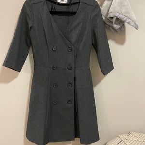 Mini v neck formal dress ( model wearing same dress in a different color way)